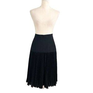 LOUIS FERAUD BLACK HIGH RISE PLEATED MIDI SKIRT - 10